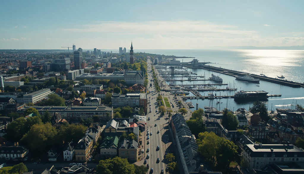 Flygbild över Helsingborg Sverige